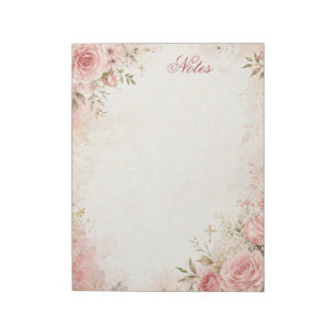 Personalisierter christlicher Blumen-Notizblock Notizblock