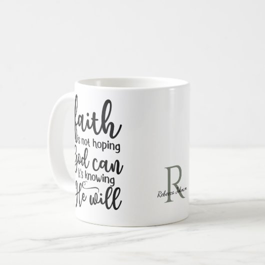 Personalisierter Christlicher Glaube, der Gott ken Kaffeetasse (Vorderseite Links)