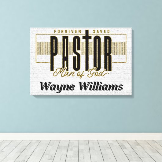 Personalisierter Christlicher Pastor Leinwanddruck (Insitu (Holzboden))
