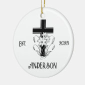 Personalisierter Christlicher Weihnachtsfeiertag Keramik Ornament (Links)