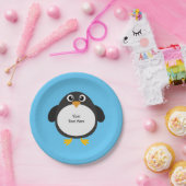 Personalisierter Chubby Penguin Pappteller (Party)