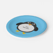Personalisierter Chubby Penguin Pappteller (Schrägansicht)