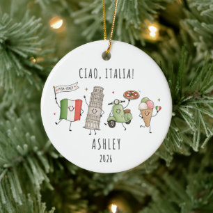 Personalisierter Ciao Italia-Reise-Schmuck Keramik Ornament