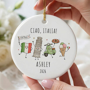 Personalisierter Ciao Italia-Reise-Schmuck Keramik Ornament