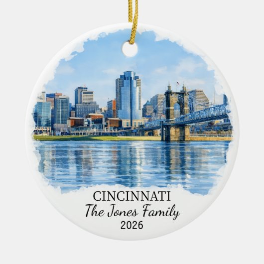 Personalisierter Cincinnati-Schmuck, Benutzerdefin Keramik Ornament (Vorne)