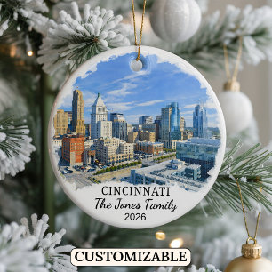 Personalisierter Cincinnati-Schmuck, Benutzerdefin Keramik Ornament