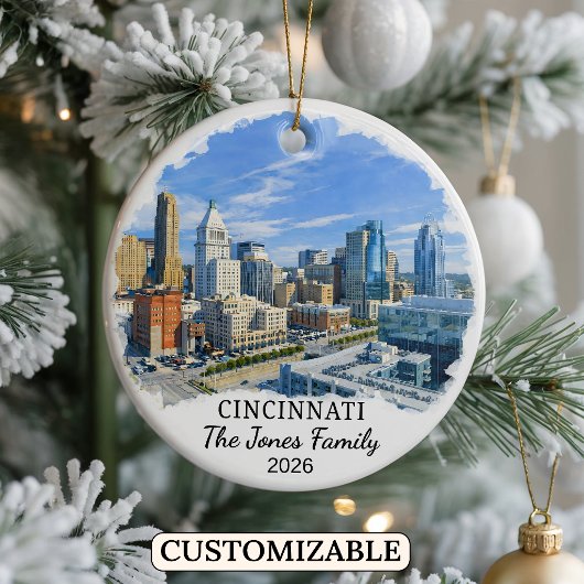Personalisierter Cincinnati-Schmuck, Benutzerdefin Keramik Ornament