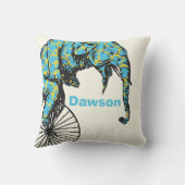 Personalisierter Circus-Elefant des neuen Babyjung Kissen (Rückseite)