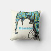 Personalisierter Circus-Elefant des neuen Babyjung Kissen (Vorderseite)