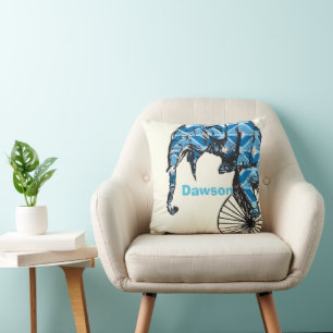 Personalisierter Circus-Elefant des neuen Babyjung Kissen