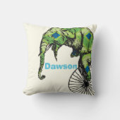 Personalisierter Circus-Elefant des neuen Babyjung Kissen (Vorderseite)