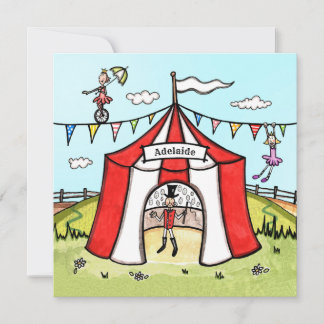 Personalisierter Circus Geburtstagsparty Einladung