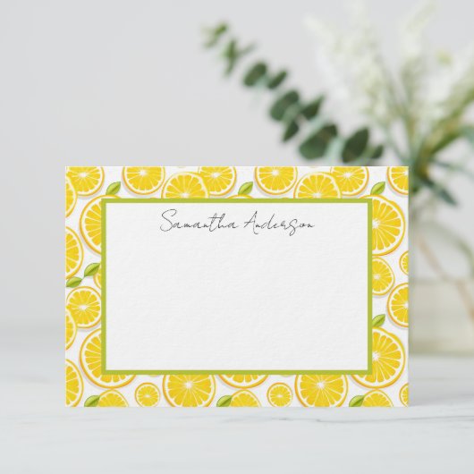 Personalisierter Citrus Flat Note Card Mitteilungskarte (Stehend Vorderseite)