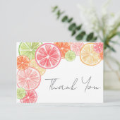 Personalisierter Citrus Name Dankeskarte (Stehend Vorderseite)