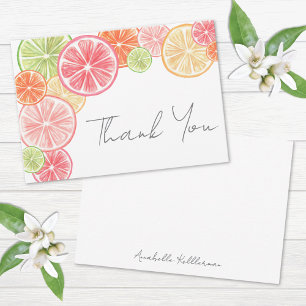 Personalisierter Citrus Name Dankeskarte