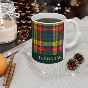 Personalisierter Clan Buchanan Tartan Karo Name Kaffeetasse