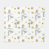 PERSONALISIERTER CLASSIC WINNIE BABY BLANKET GIFT FLEECEDECKE (Vorderseite (Horizontal))