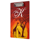 Personalisierter Clip Board African Safari Giraffe Klemmbrett (Links)
