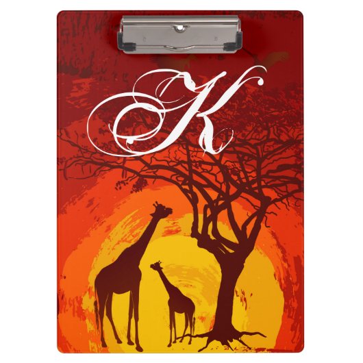 Personalisierter Clip Board African Safari Giraffe Klemmbrett (Vorderseite)