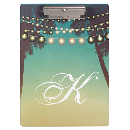 Personalisierter Clip Board Beach Sunset Palm Tree Klemmbrett (Vorderseite)