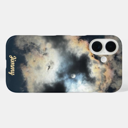 Personalisierter Cloudy Sky Sturdy iPhone Case (Rückseite (Horizontal))