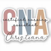 Personalisierter CNA Retro zertifizierter Krankenp Aufkleber (Vorderseite)