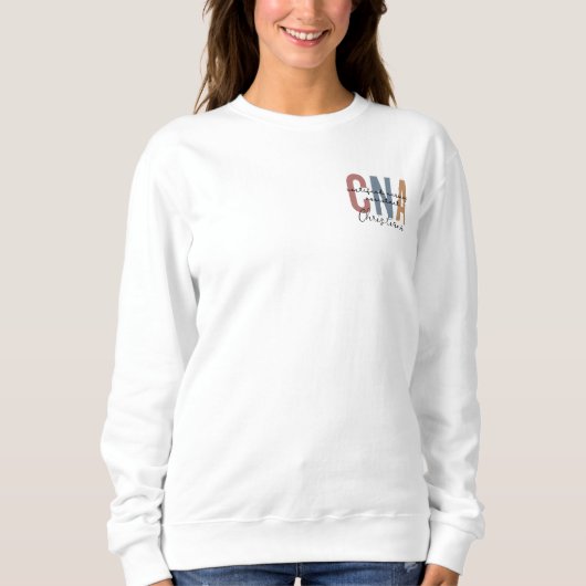 Personalisierter CNA Retro zertifizierter Krankenp Sweatshirt (Vorderseite)