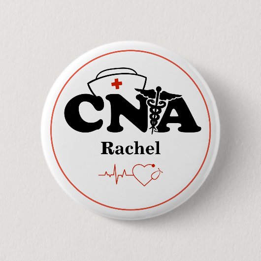 Personalisierter CNA-zertifizierter Krankenpfleger Button (Vorderseite)