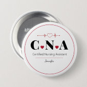 PERSONALISIERTER CNA-zertifizierter Krankenpfleger Button (Vorne & Hinten)