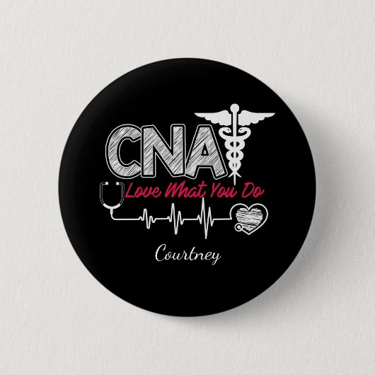 Personalisierter CNA-zertifizierter Krankenpfleger Button (Vorderseite)