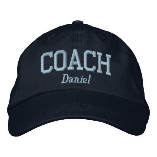Personalisierter Coach in Light Blue Bestickte Baseballkappe (Vorderseite)