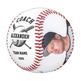 Personalisierter Coach mit 2 Foto- und Teamnamen Baseball