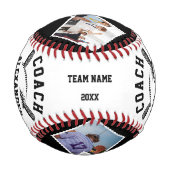 Personalisierter Coach mit 6 Foto- und Spielername Baseball (Rückseite)