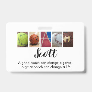 Personalisierter Coach-Name Abzeichen Ausweis