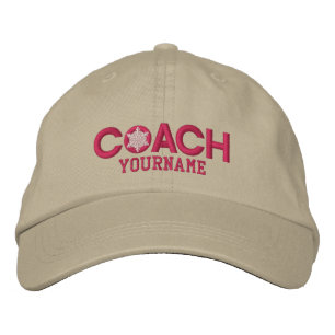 Personalisierter Coach Snowflake Girly Pink Bestickte Baseballkappe