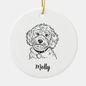 Personalisierter Cockapoo-Hund Weihnachten Keramik Ornament (Vorne)
