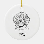 Personalisierter Cockapoo-Hund Weihnachten Keramik Ornament (Hinten)
