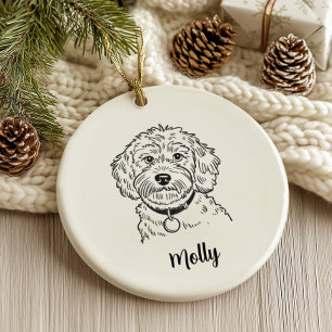 Personalisierter Cockapoo-Hund Weihnachten Keramik Ornament