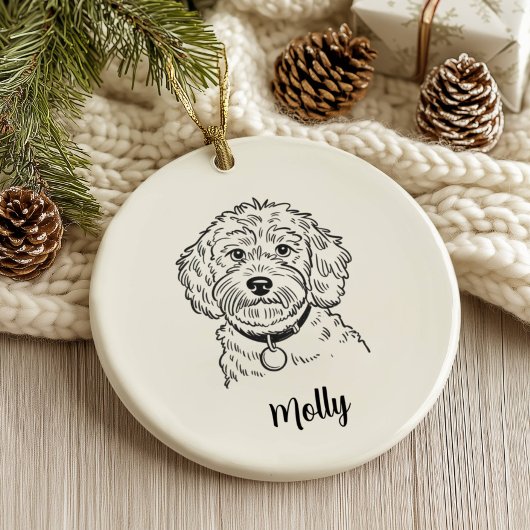 Personalisierter Cockapoo-Hund Weihnachten Keramik Ornament