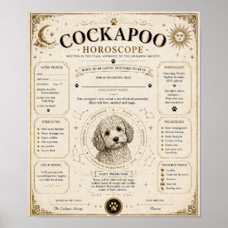 Personalisierter Cockapoo-Sternzeichen-Druck-Gesch Poster