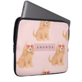 Personalisierter Cocker Spaniel Hund mit Brille Laptopschutzhülle (Vorne Rechts)