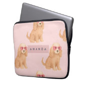 Personalisierter Cocker Spaniel Hund mit Brille Laptopschutzhülle (Vorderseite Links)