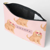 Personalisierter Cocker Spaniel Hund mit Brille Zubehörtasche (Offen)