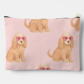 Personalisierter Cocker Spaniel Hund mit Brille Zubehörtasche (Rückseite)