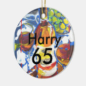 Personalisierter Cocktail 65. Geburtstag Name Keramik Ornament (Links)