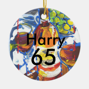 Personalisierter Cocktail 65. Geburtstagsname Keramik Ornament