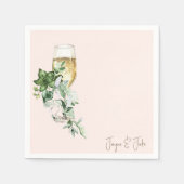 Personalisierter Cocktail aus Champagner-Glas Serviette (Vorderseite)