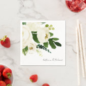 Personalisierter Cocktail im eleganten White Rose  Serviette (Beispiel)