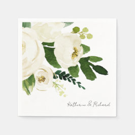 Personalisierter Cocktail im eleganten White Rose Serviette