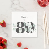 personalisierter Cocktail Napkins zum 80. Geburtst Serviette (Beispiel)